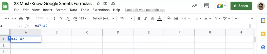 23 Must Know Google Sheets Formulas Type Values