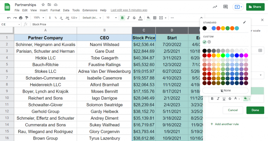 How To Track Changes in Google Sheets Formatting style