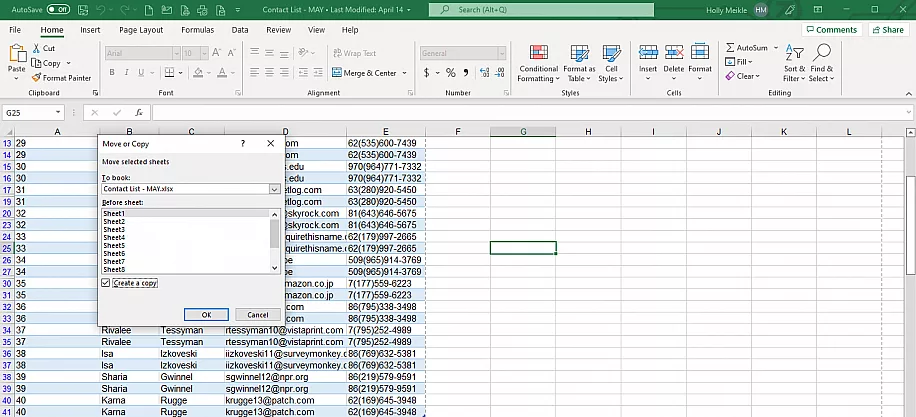 How to Email an Excel Spreadsheet Multiple Solutions Create a Copy