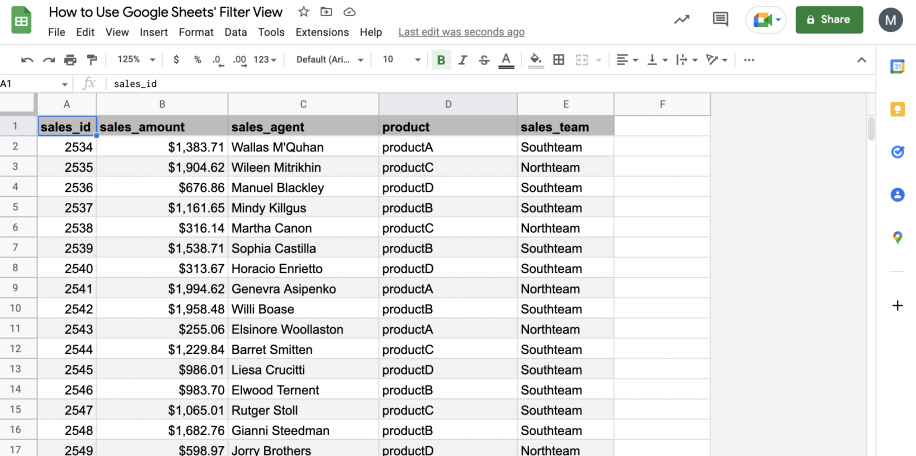 How to Use Google Sheets Filter View Without Affecting Other Users Open Sheets