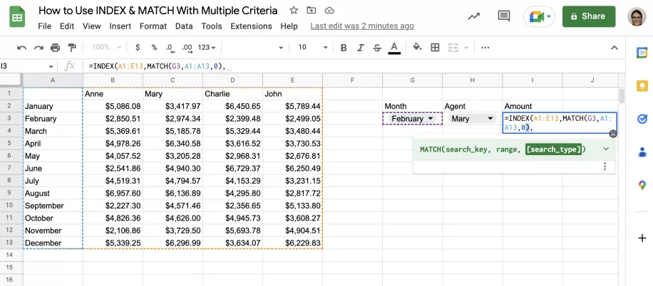 How to Use INDEX MATCH With Multiple Criteria Exact Match