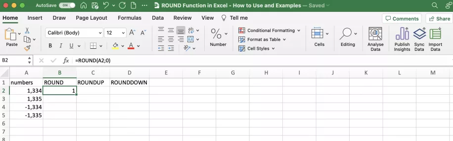 ROUND Function in Excel How to Use Examples Add ROUND Function